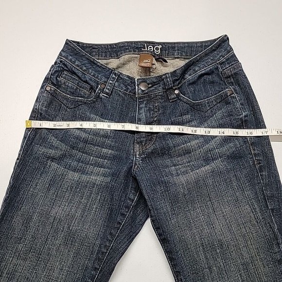 JAG Jeans Women's Size 2 Mid Rise Flare Leg Dark Wash Denim Wide Bell Bottoms - Picture 14 of 16